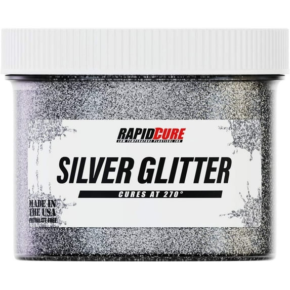 Rapid Cure Silver Glitter Screen Printing Ink - Silk Screen Ink for Fabric and Textiles, Non Phthalate Formula for Shirt Printing - Perfect Addition to Your Screen Printing Kit (Quart - 32 oz.)