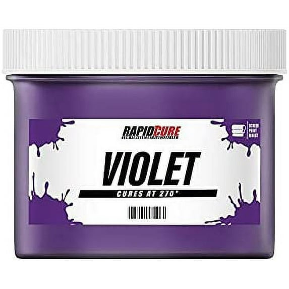 Rapid Cure Violet Screen Printing Ink - Plastisol Ink for Screen Printing on Fabric - Low Temperature Curing Plastisol Ink by Screen Print Direct - Fast Cure Ink for Silk Fabric (8 oz)