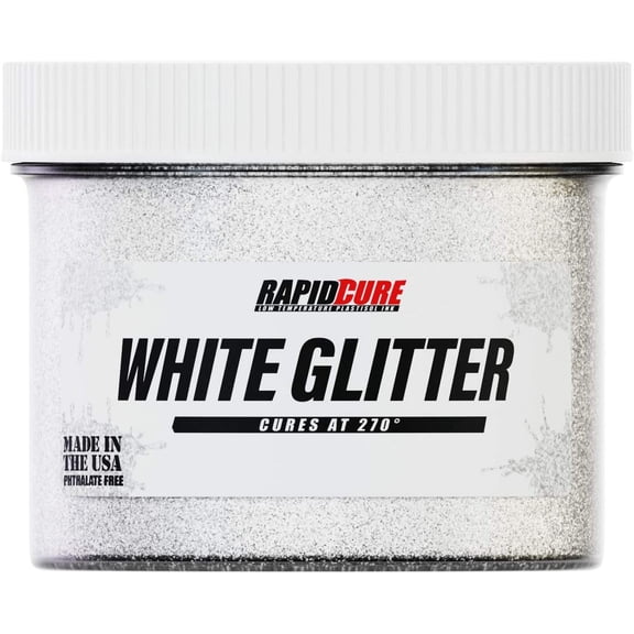 Rapid Cure White Glitter Screen Printing Ink - Silk Screen Ink for Fabric and Textiles, Non Phthalate Formula for Shirt Printing - Perfect Addition to Your Screen Printing Kit (8 oz.)
