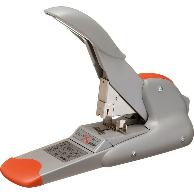 Rapid DUAX Heavy Duty Stapler - 170 Sheets Capacity - 400 Staple Capacity - Flat Clinch Stapling - Silver, Orange Rapid DUAX Heavy Duty Stapler - 170 Sheets Capacity - 400 Staple Capacity - Flat Clinch Stapling - Silver, Orange