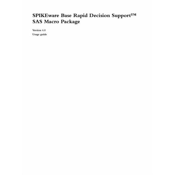 Rapid Decision Support Usage Guide, (Paperback)