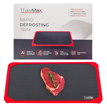 Aluminum Fast Defrosting Tray For Meat - Rapid Safety Thawing Miracle Plate - Black
