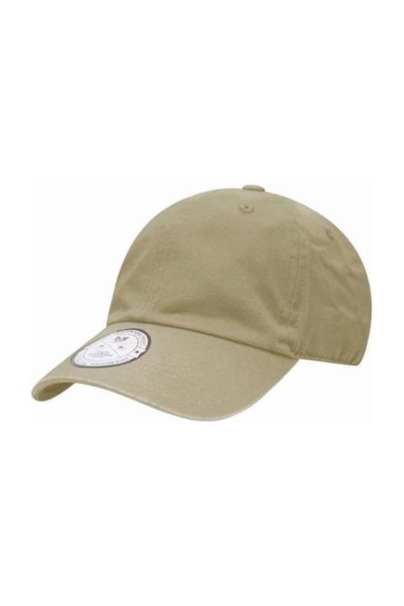 109-KHA Basic Low Profile Cotton Washed Cap, Khaki