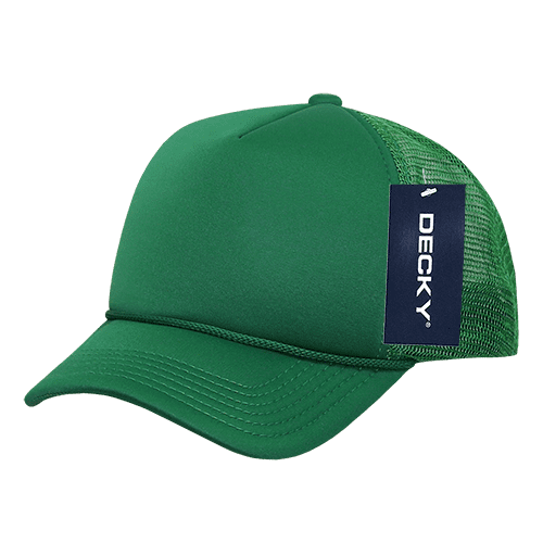 Decky 7010 Youth 5 Panel Mid Profile Structured Foam Trucker Hat-Kelly