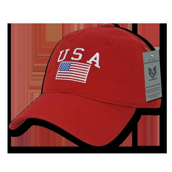 Rapid Dominance A03-RED Relaxed USA Flag Graphic Cap&#44; Red