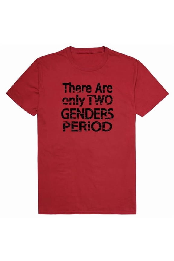 AM1-200-CAR-02 America Genders Period Short Sleeve T-Shirt, Cardinal - Medium