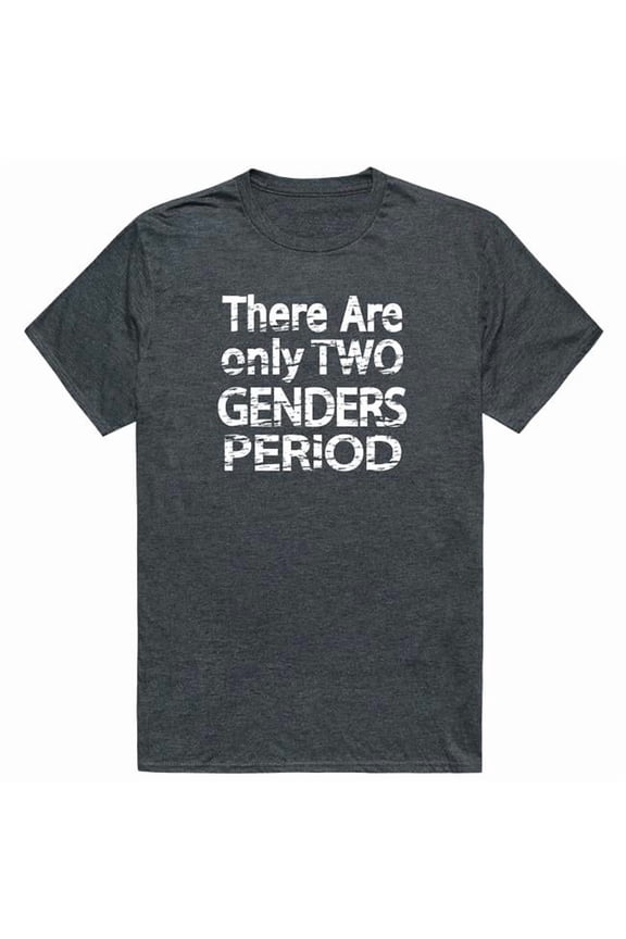 AM1-200-HCH-03 America Genders Period Short Sleeve T-Shirt, Heather Charcoal - Large