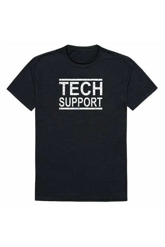 AM1-211-BLK-04 America Tech Support Short Sleeve T-Shirt, Black - Extra Large