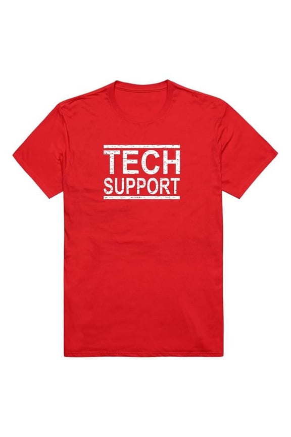 AM1-211-RED-02 America Tech Support Short Sleeve T-Shirt, Red - Medium