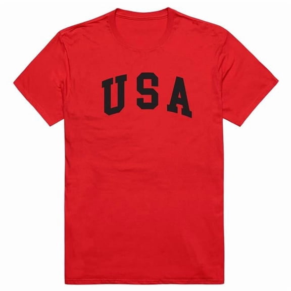 Rapid Dominance AM3-217-RED-04 America Basic USA Text Short Sleeve T-Shirt, Red - Extra Large