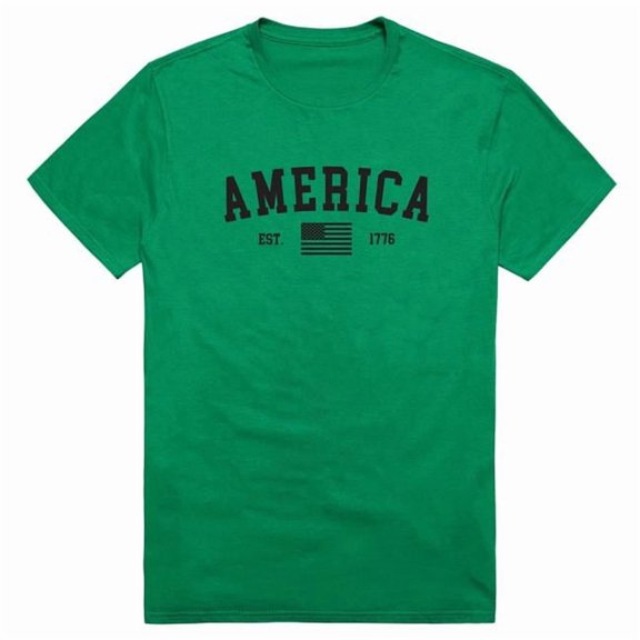 Rapid Dominance AM3-219-KEL-04 Basic America Est. 1776 Short Sleeve T-Shirt, Kelly - Extra Large