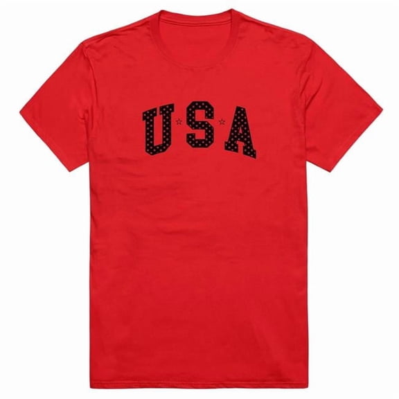 Rapid Dominance AM3-220-RED-04 America Basic USA with Stars Short Sleeve T-Shirt, Red - Extra Large