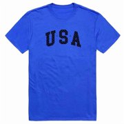 Rapid Dominance AM3-220-RYL-04 America Basic USA with Stars Short Sleeve T-Shirt, Royal Blue - Extra Large