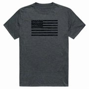 Rapid Dominance AM3-225-HCH-03 America Basic Flag Horizontal Short Sleeve T-Shirt, Heather Charcoal - Large