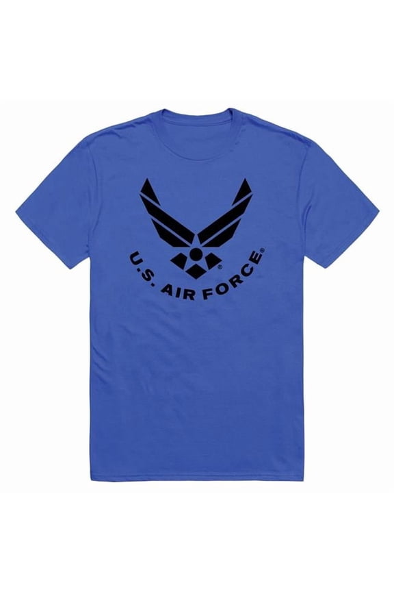 AM5-AF2-RYL-02 Basic Military US Air Force 2 Short Sleeve T-Shirt, Royal Blue - Medium