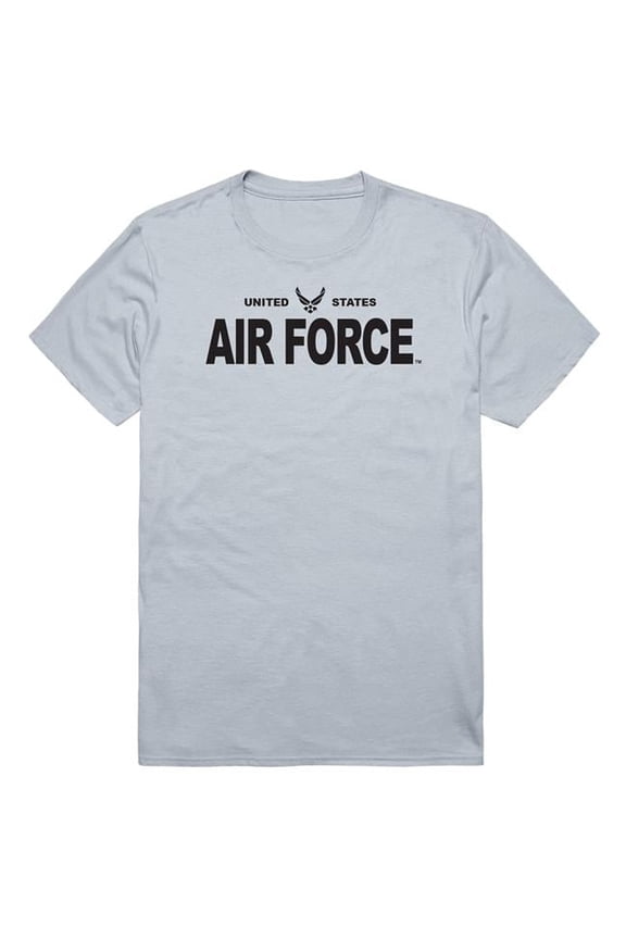 AM5-AF7-SIL-01 Basic Military US Air Force 7 Short Sleeve T-Shirt, Silver - Small