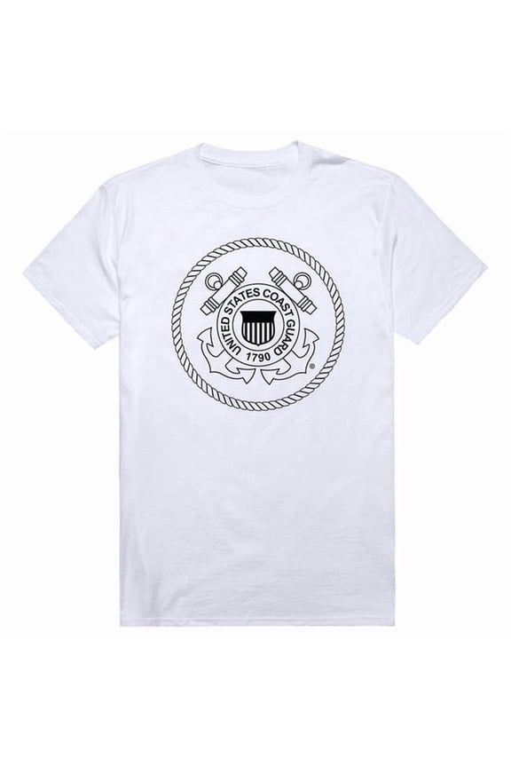 AM5-CG5-WHT-01 Basic Military USCG 5 Short Sleeve T-Shirt, White - Small