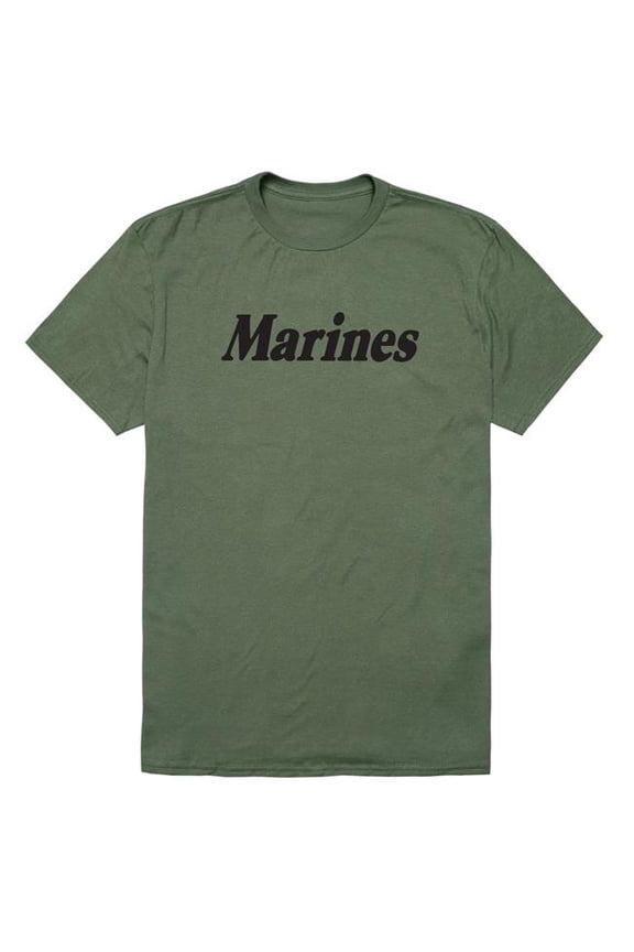 AM5-MC2-OLV-01 Basic Military US Marines 2 Short Sleeve T-Shirt, Olive - Small