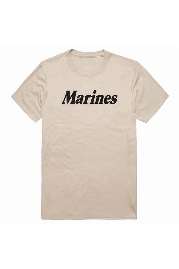 AM5-MC2-SND-01 Basic Military US Marines 2 Short Sleeve T-Shirt, Sand - Small