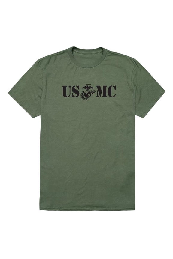 AM5-MC4-OLV-01 Basic Military US Marines 4 Short Sleeve T-Shirt, Olive - Small