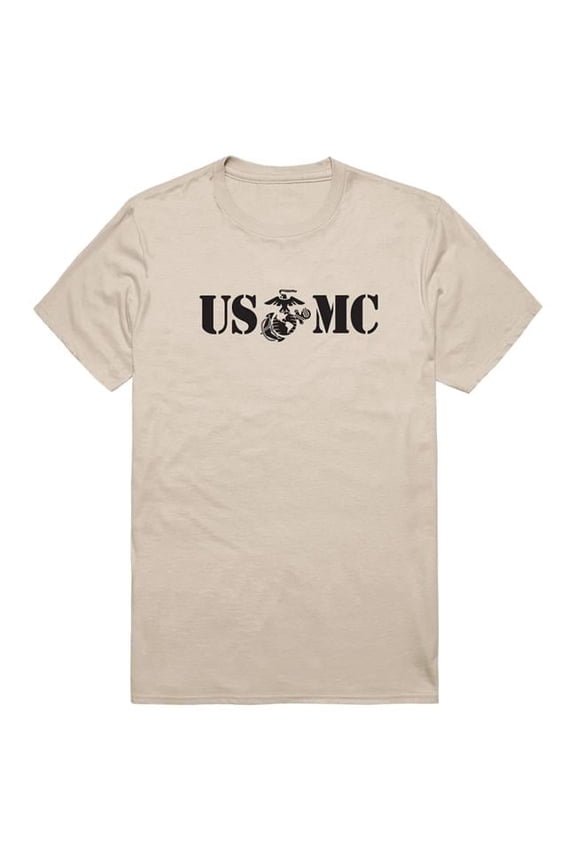 AM5-MC4-SND-01 Basic Military US Marines 4 Short Sleeve T-Shirt, Sand - Small