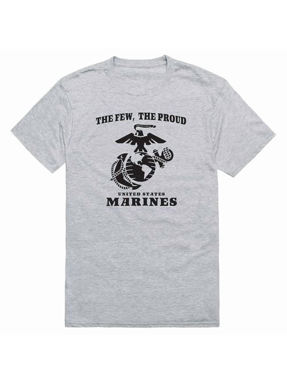AM5-MC5-HGY-03 Basic Military US Marines 5 Short Sleeve T-Shirt, Heather Gray - Large