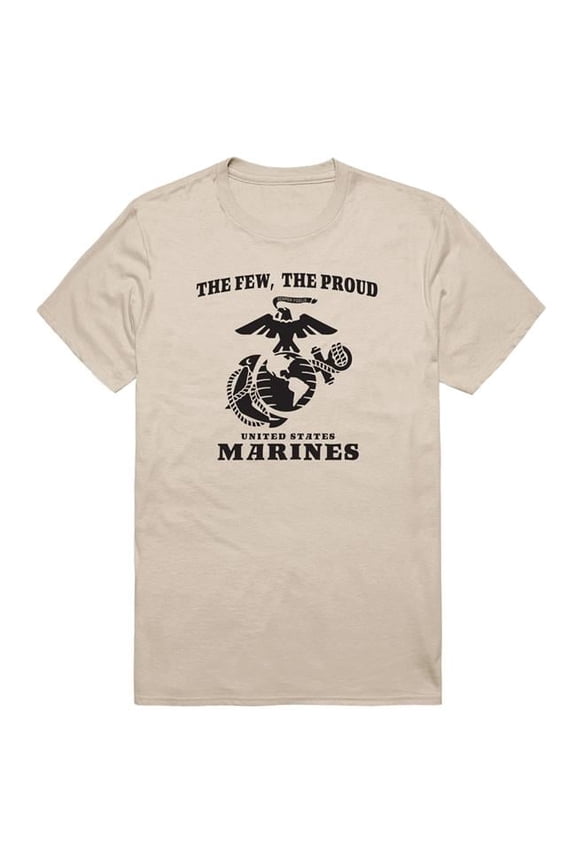 AM5-MC5-SND-03 Basic Military US Marines 5 Short Sleeve T-Shirt, Sand - Large