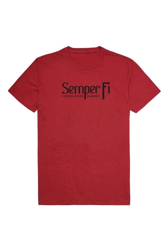 AM5-MC8-CAR-01 Basic Military US Marines 8 Short Sleeve T-Shirt, Cardinal - Small