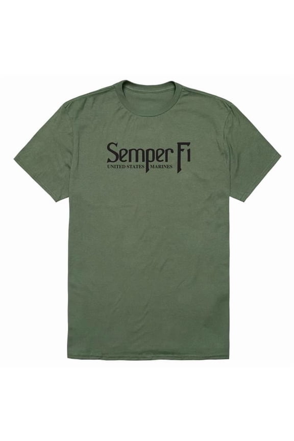AM5-MC8-OLV-04 Basic Military US Marines 8 Short Sleeve T-Shirt, Olive - Extra Large