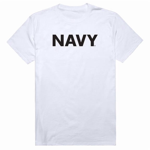 Rapid Dominance AM5-NA3-WHT-03 Basic Military US Navy 3 Short Sleeve T-Shirt, White - Large