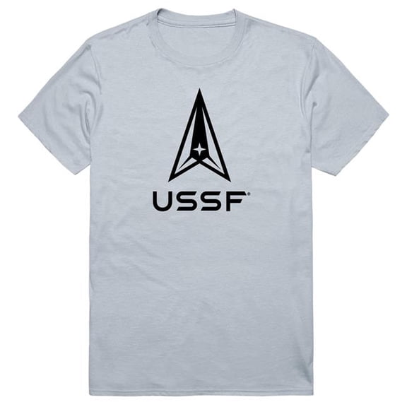 Rapid Dominance AM5-SF1-SIL-02 Basic Military US Space Force 1 Short Sleeve T-Shirt, Silver - Medium