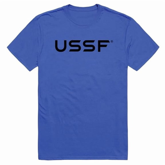 Rapid Dominance AM5-SF5-RYL-01 Basic Military US Space Force 5 Short Sleeve T-Shirt, Royal Blue - Small