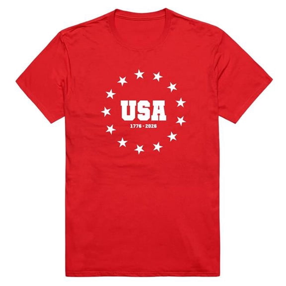 Rapid Dominance AN3-248-RED-04 America Anniversary USA Stars Short Sleeve T-Shirt, Red - Extra Large