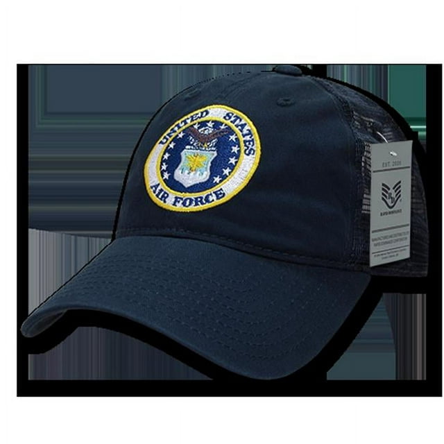 Rapid Dominance Air Force Round Logo Relaxed Trucker Mens Cap [Navy Blue - Adjustable]