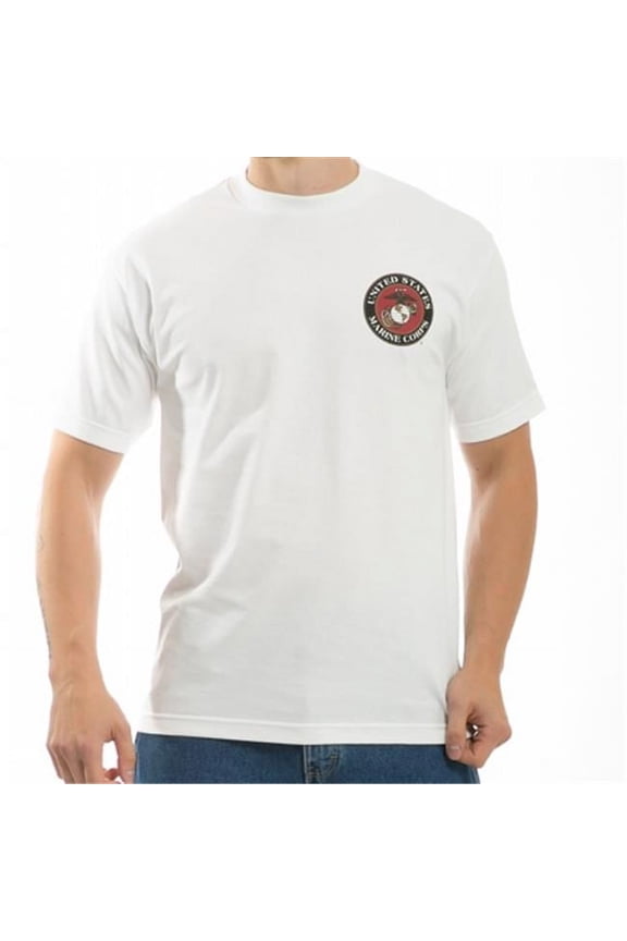 Basic Marines Emb Military T Shirt - White - Large
