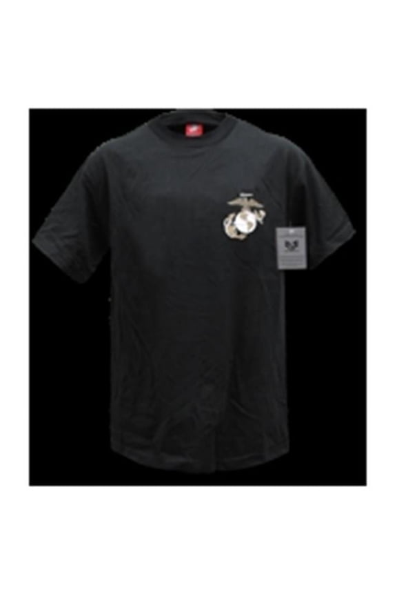 Basic Military T-Shirt- Marines- Black- 2X