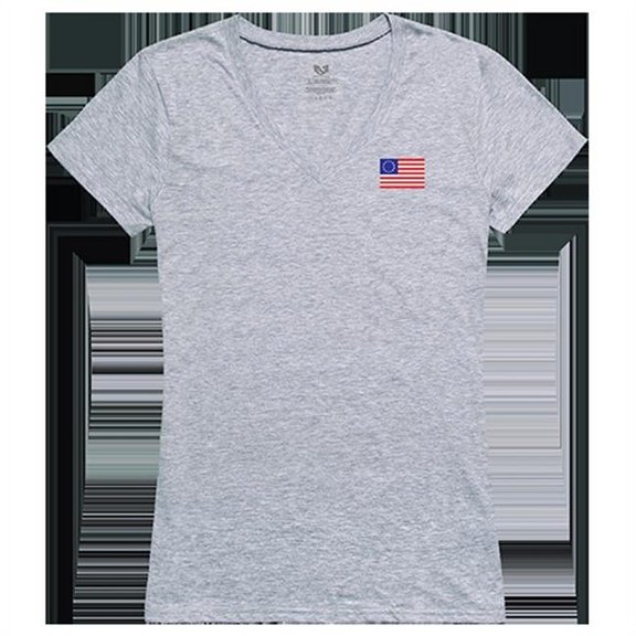 Rapid Dominance Betsy Ross 1 Graphic V-Neck T-Shirt, Heather Gray - Small