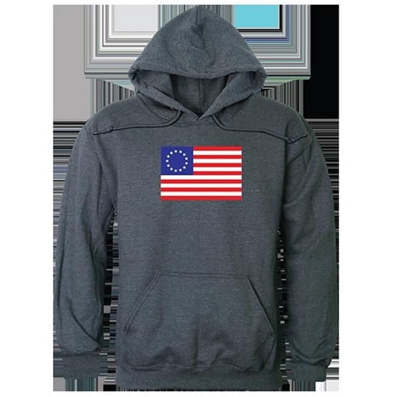 Rapid Dominance Betsy Ross 2 Graphic Mens Pullover Hoodie Hch [Heather Charcoal Grey - M]