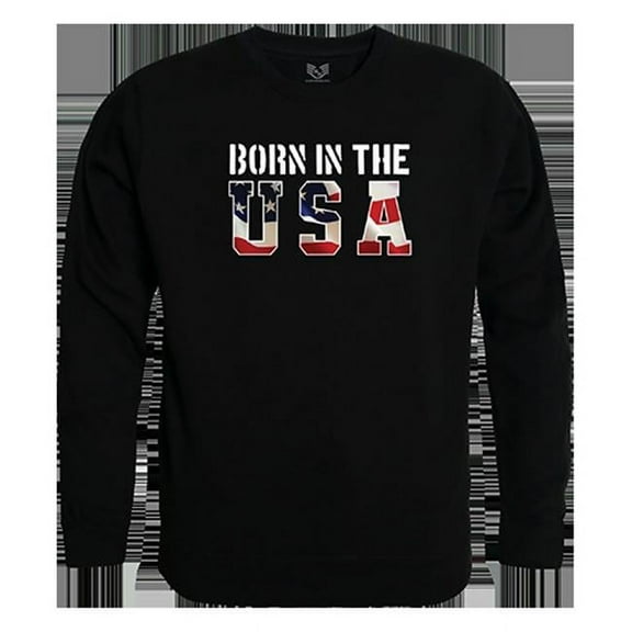 Rapid Dominance Born in the US Graphic Crewneck Sweatshirt, Black - Medium