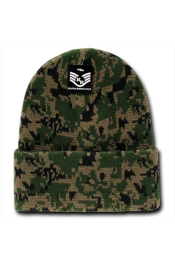 Camo Cuff Beanies, Woodland Digital