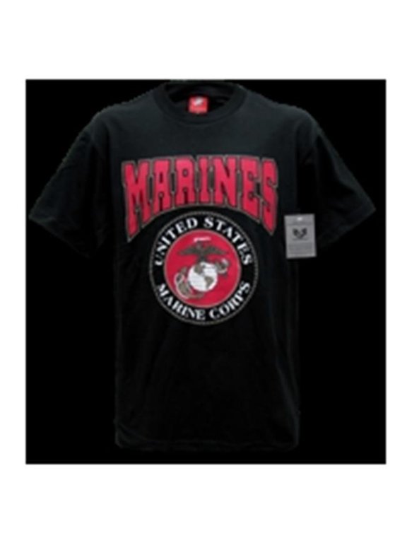 Classic Military T-Shirt- Marines- Black- Extra Large
