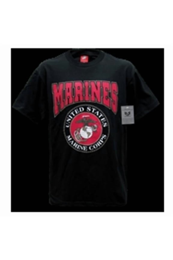 Classic Military T-Shirt- Marines- Black- Medium