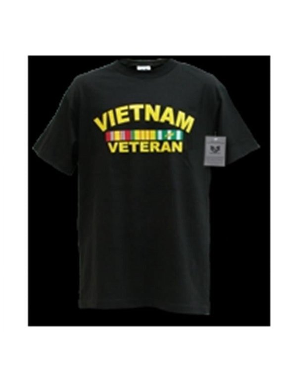 Classic Military T-Shirt- Vietnam Vet- Black Extra Large
