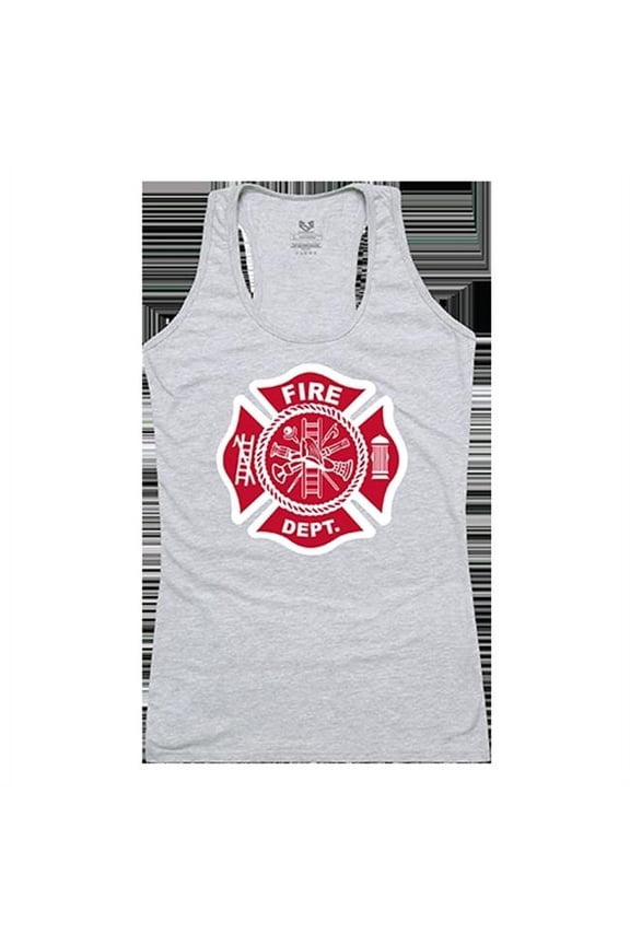 Fire Department Graphic Tank Top, Heather Grey - 2XL