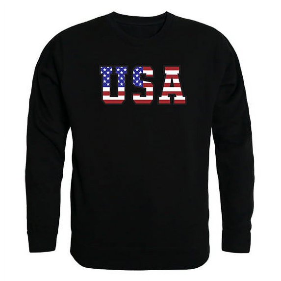 Rapid Dominance Flag Text 2 Graphic Crewneck Sweatshirt, Black - Large