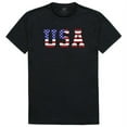 thumbnail image 1 of Rapid Dominance  Flag Text 2 Relaxed Graphic Tee Shirt, Black - Small, 1 of 1