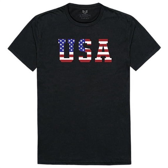 Rapid Dominance Flag Text 2 Relaxed Graphic Tee Shirt, Black - Small