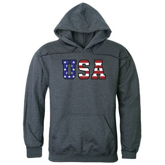 Rapid Dominance Flag Text Graphic Pullover Sweatshirt, Heather Charcoal - Medium