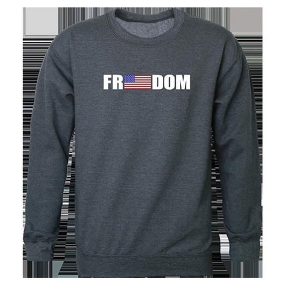 Rapid Dominance  Freedom Graphic Crewneck Sweatshirt, Heather Charcoal - Extra Large