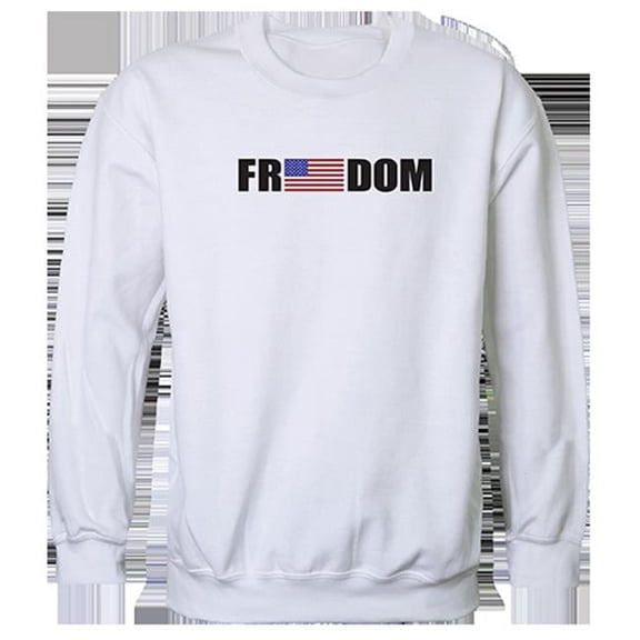 Rapid Dominance  Freedom Graphic Crewneck Sweatshirt, White - Small